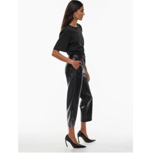 Aritzia Babaton Command Cropped Pant Mid-Rise Vegan Leather Pants